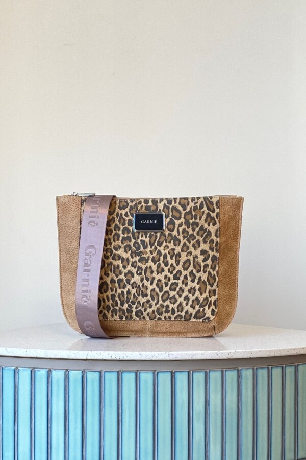 Bandolera Laura Beige y Leopardo