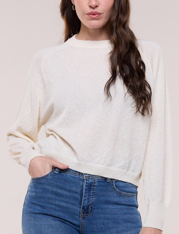 Buzo Cropped Tejido Texturizado CRUDO