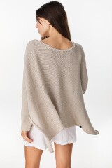 Poncho Misuna Vison Lurex Plata
