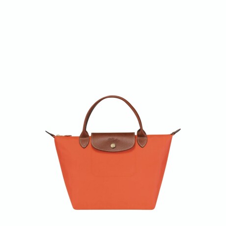 Longchamp -Cartera Longchamp plegable de nylon con cierre y asa corta, Le pliage S Naranja