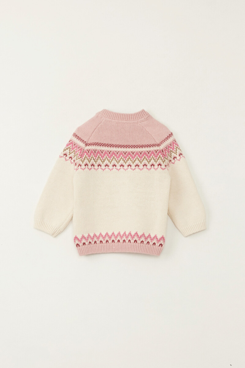 Buzo punto intarsia Crudo