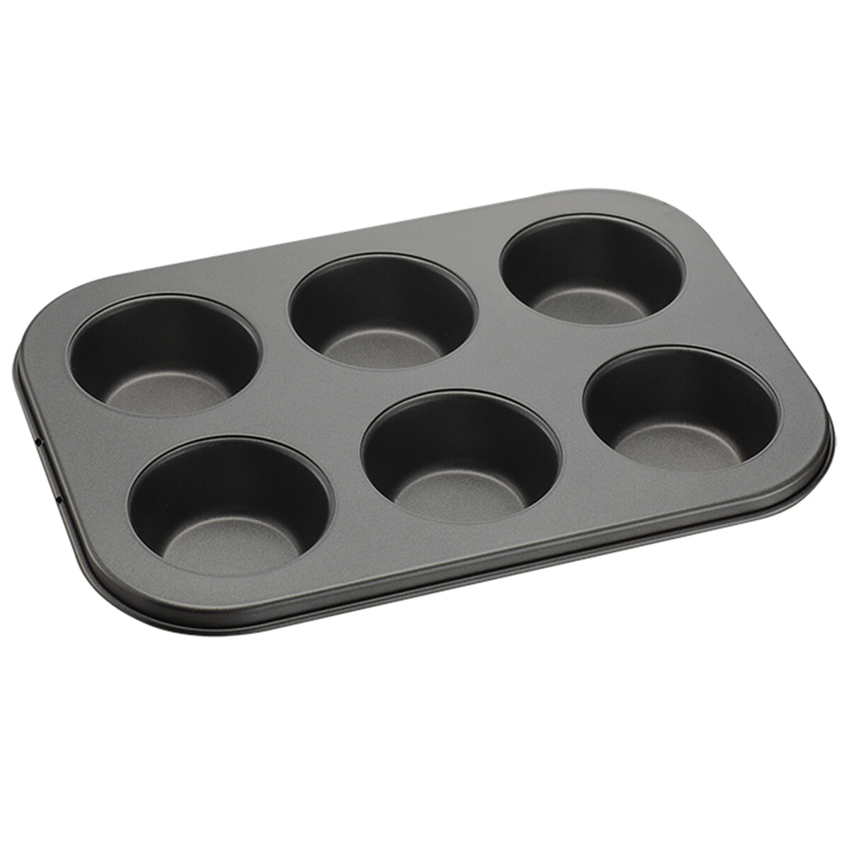 Molde x6 muffin antiadherente 26,5x18x3 cm - GRIS OSCURO 