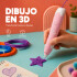 Lapicera 3D Infantil Recargable con Filamentos Rosa