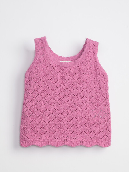 Musculosa Punto Tejida Fucsia