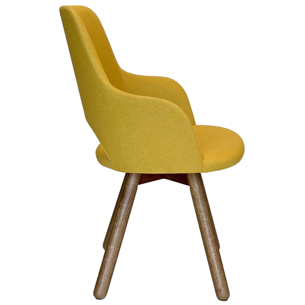 SILLA GIRATORIA MADERA-Y-TELA AMARILLO FANI