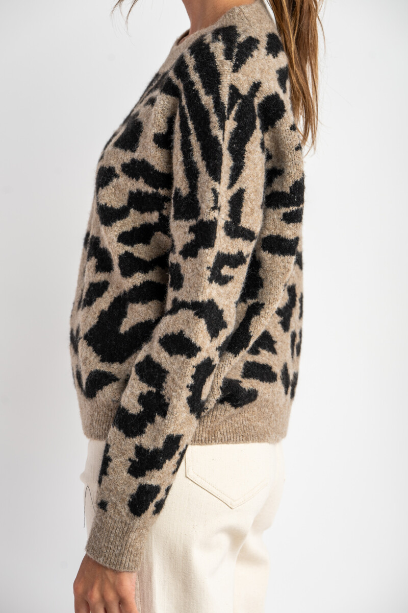 Sweater Animal Print Gris