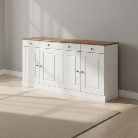 APARADOR/CRISTALERO MADERA BLANCO AGATA