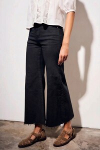 Jean Flared Wide Leg Negro