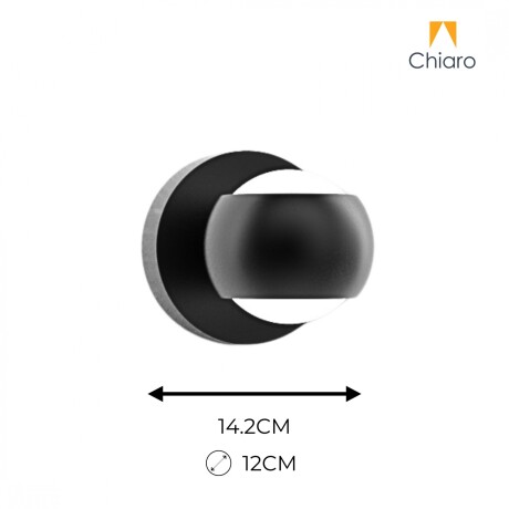 Aplique Led Bidireccional de Pared tipo spot esfera minimalista NEGRO