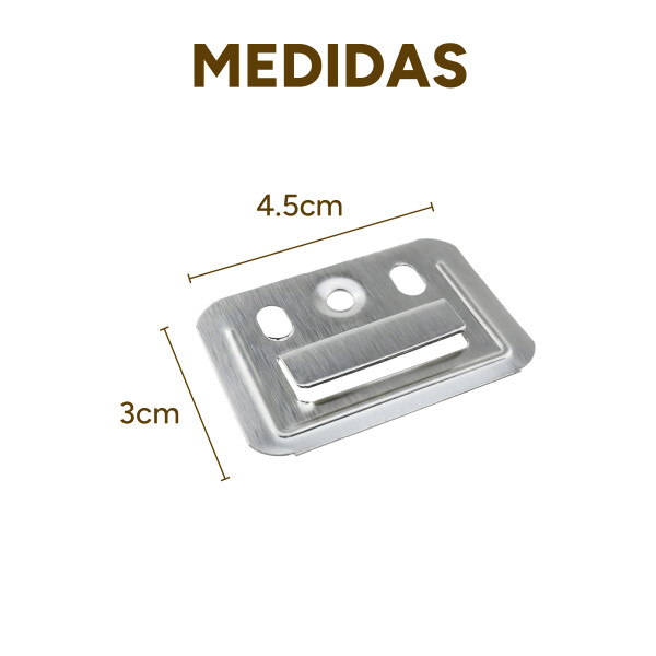 Clip De Fijación Panel Revestimiento Wpc Chapita X 100 uni Color Plateado