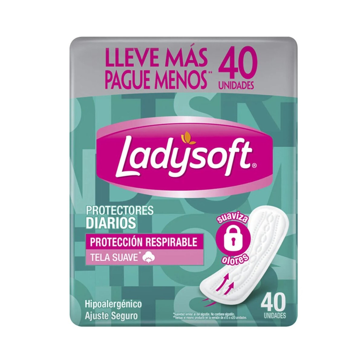 Protectores diarios Ladysoft x40 proteccion respirable 