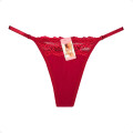Tanga Colaless Ajustable De Encaje Vino