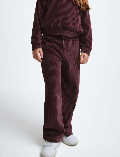 PANTALONES DE PANA DE PIERNA ANCHA BORDEAUX