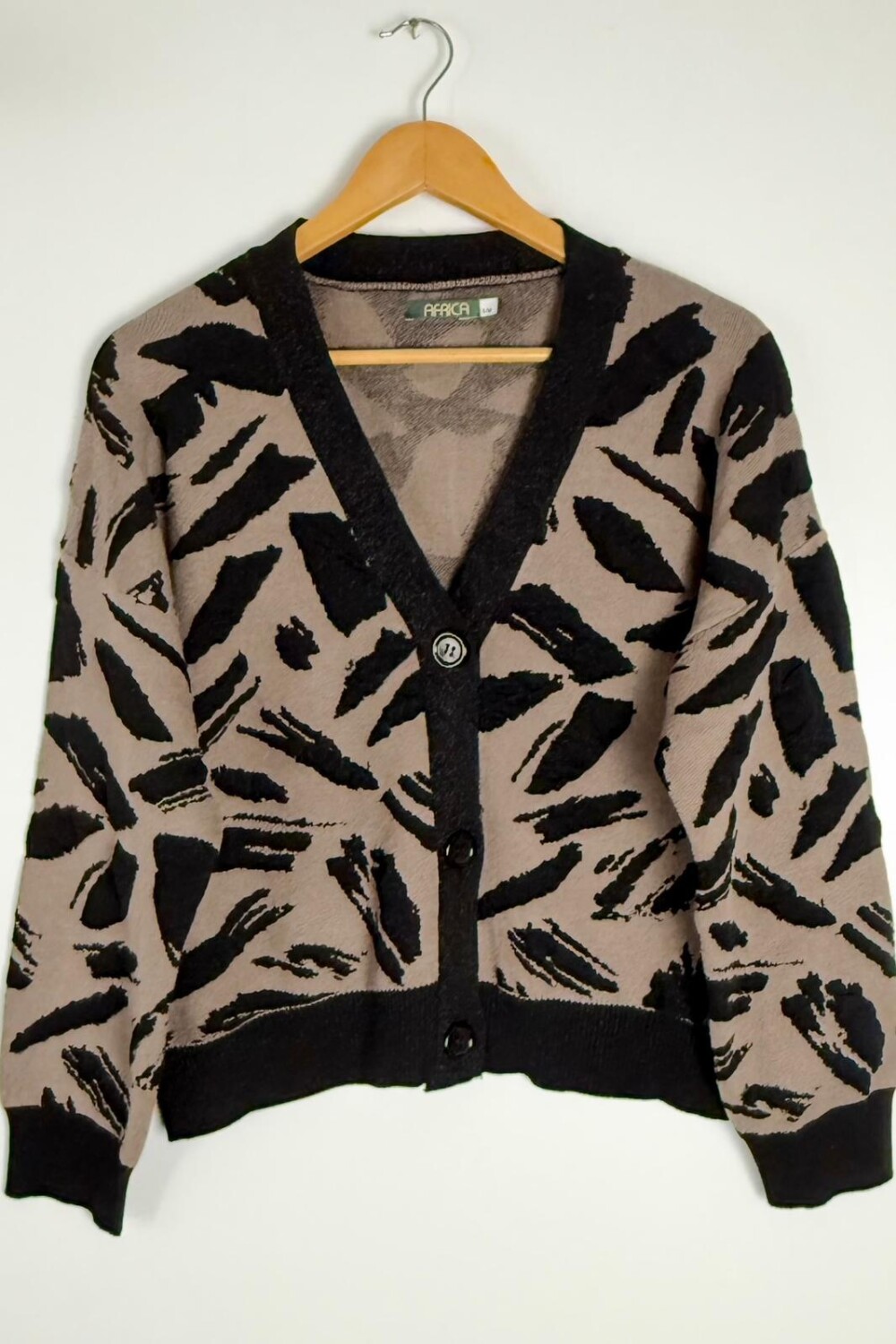 CARDIGAN C/VISCOSA KNOT HABANO/NEGRO