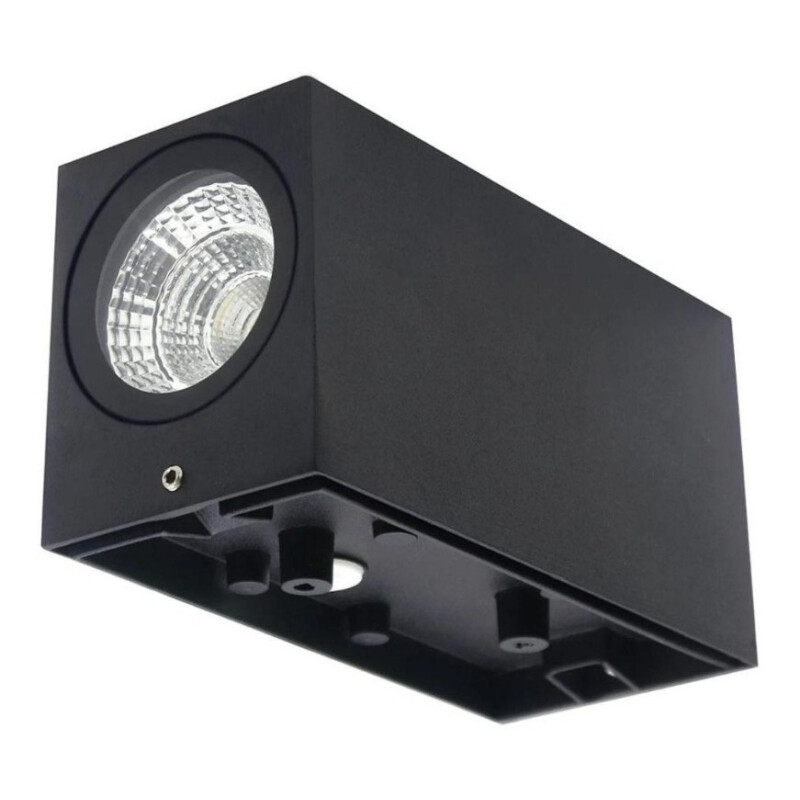 Aplique Exterior Jardin Bidimensional Rectangular Gu10 Luz Negro