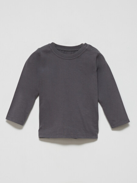 Remera manga larga básica Gris Oscuro