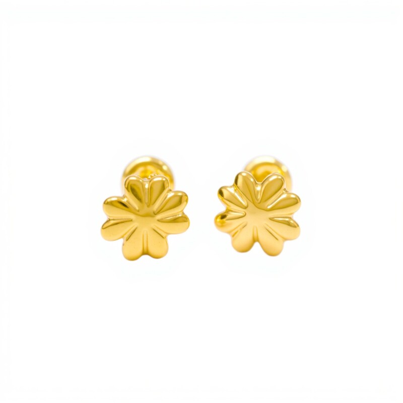 Abridores Trébol-Oro 18k-Sin piedra-AB9540 sinpiedra