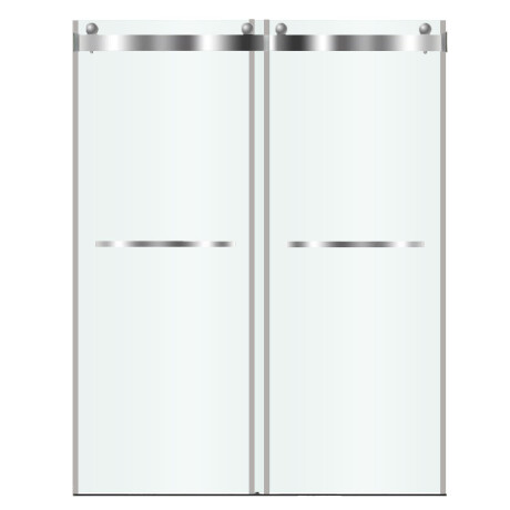Mampara de Vidrio 8mm con Perfiles de Aluminio Cromo 140x200 cm GAMAS DE GRIS