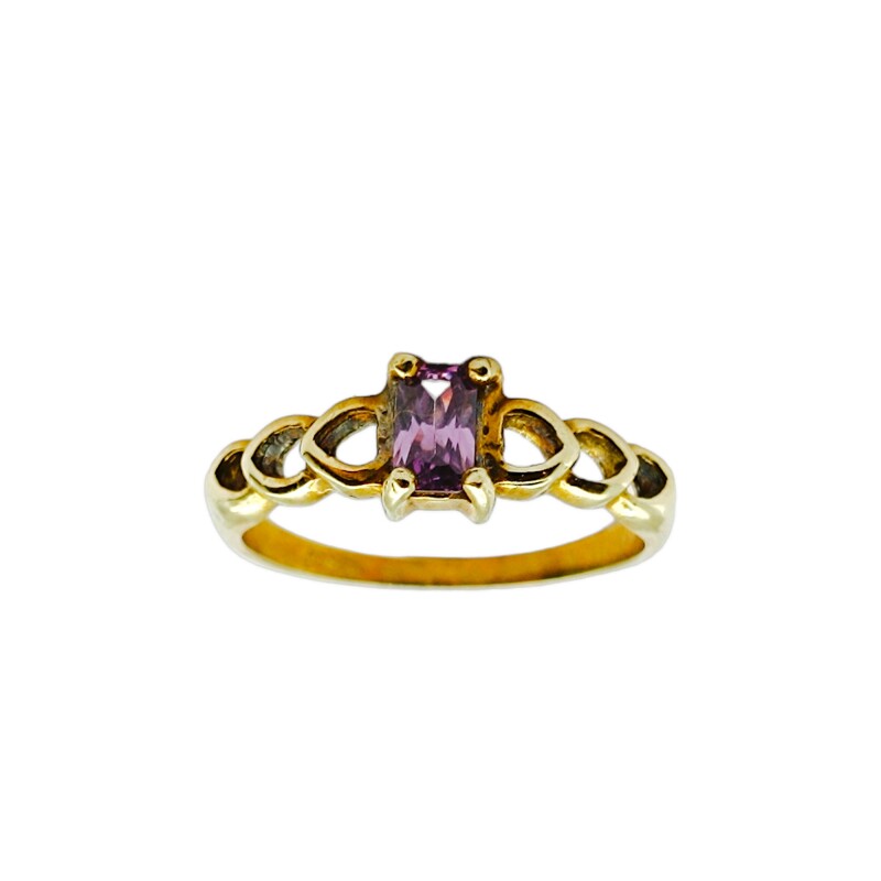 Anillo Solitario -Oro bajo-Piedra Amatista-AN8217 conpiedra
