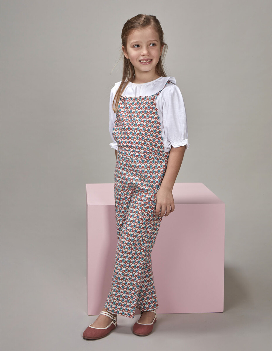 Peto Largo Estampado Con Detalles En Ondas - Blanco 