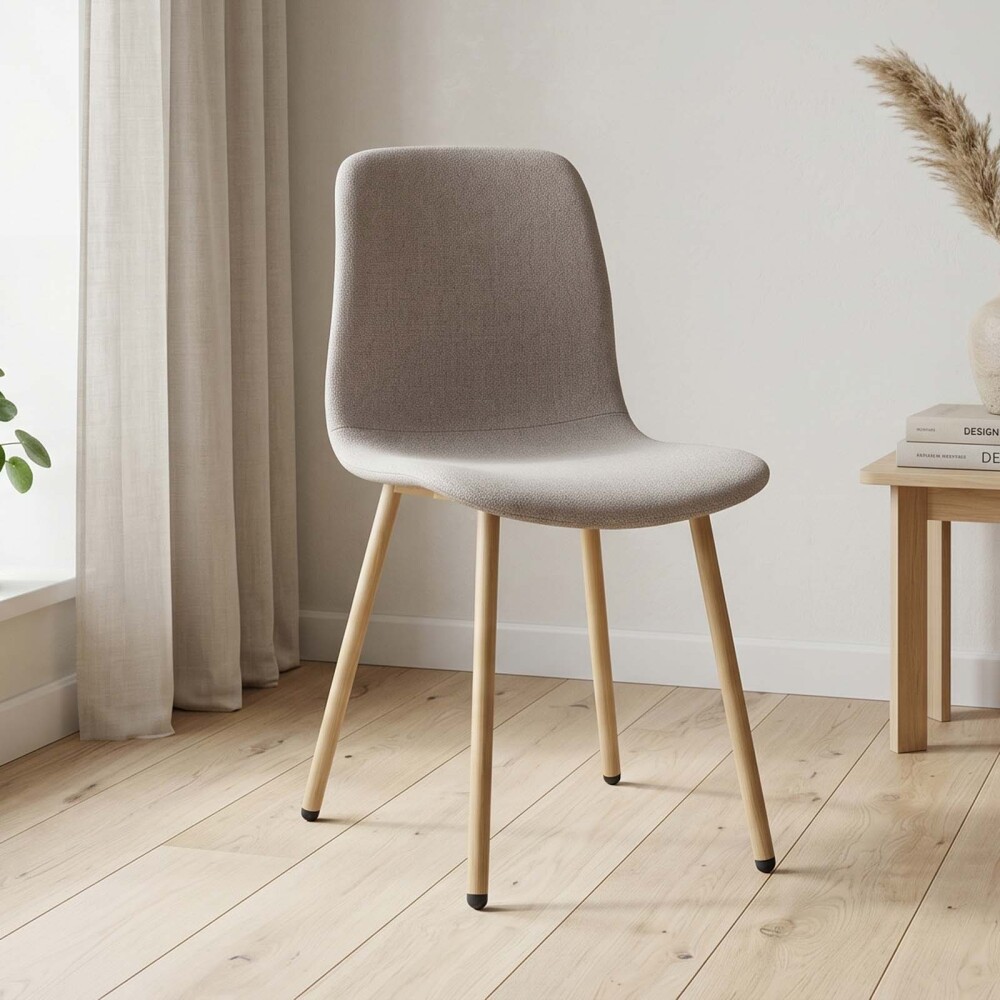 SILLA DE COMEDOR METAL-Y-TELA MARRON CLEO