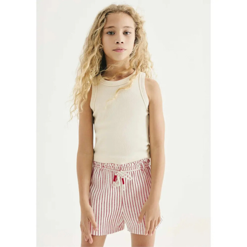 CONJUNTO FEM CINZA CLARO/VERMELHO