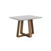 Mesa de Comedor Rectangular 1.2 Vidrio Blanco/Natural - Wood Mesa de Comedor Rectangular 1.2 Vidrio Blanco/Natural - Wood