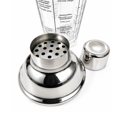 Coctelera de vidrio con medidas y recetas 400ml Sc