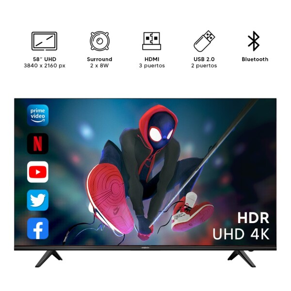 Smart Tv Enxuta 58" Ledenx1258sdf4kl TV 58 ENXUTA SMART ISDBT 4K