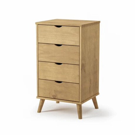 CÓMODA CAJONERA GUARDARROPA 4 CAJONES CON PATAS EN MADERA MACIZA MADERA