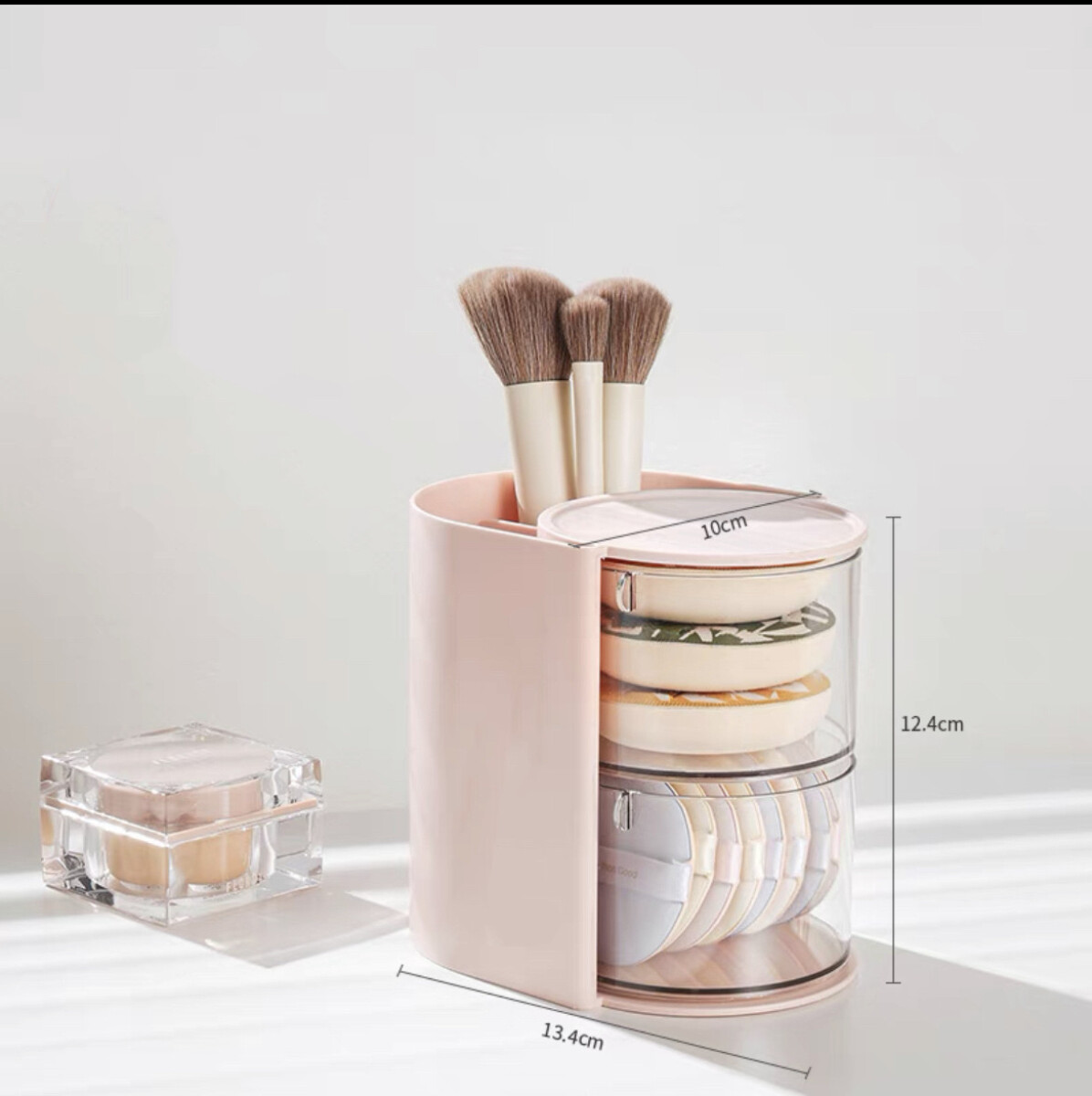 Organizador maquillaje con rotación - rosa 