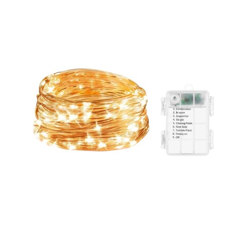 Guirnalda Guia Luz Navideña Calida 25 Luces 2.4m Pilas Aa Guirnalda Guia Luz Navideña Calida 25 Luces 2.4m Pilas Aa