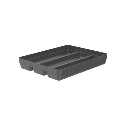 Organizador de Cubiertos Para Cajon 3 Divisiones Gris Oscuro