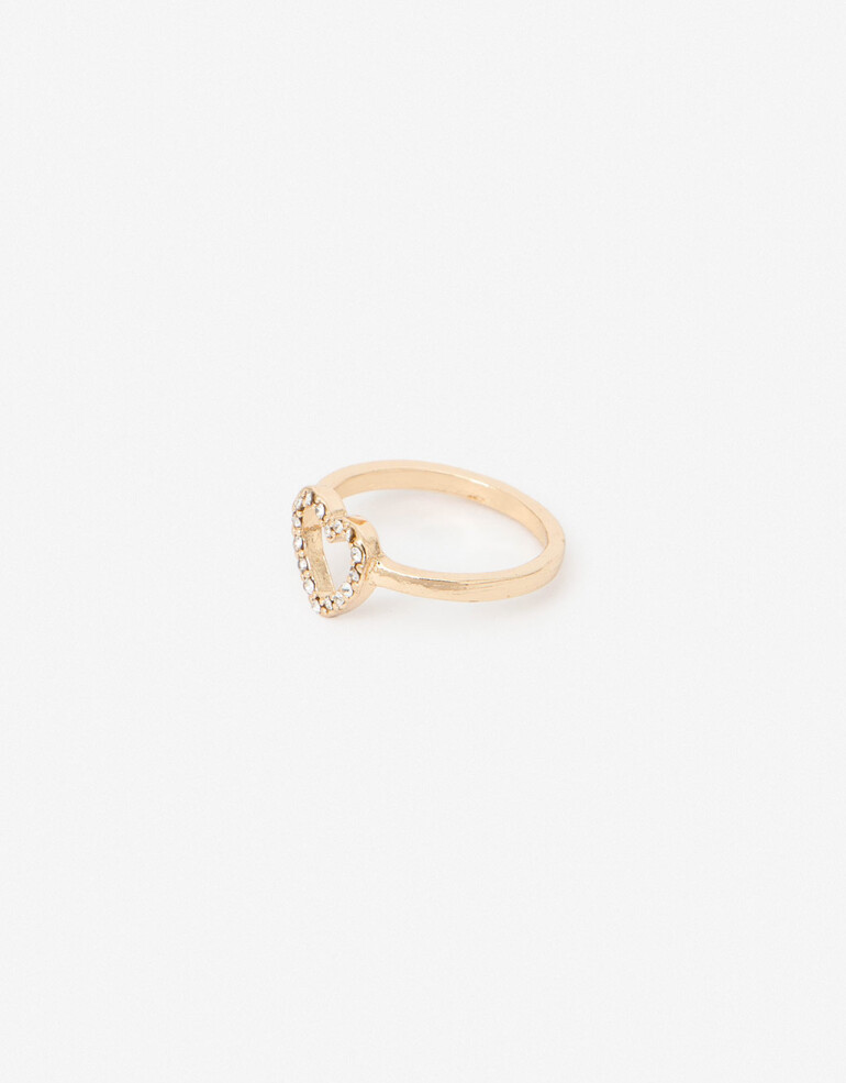 Anillos Chicos Strass Anillo Corazón Strass - Cristal