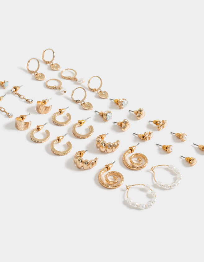 Aros Sets Con perlas Sets De Aros Con Perlas - Dorado