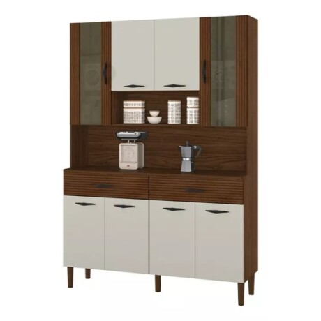 Kit Cocina Golden 8p. Nogueira Off White Ripado Kit Cocina Golden 8p. Nogueira Off White Ripado