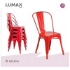 Pack 4 Sillas Tolix Lumax Metálicas Para Comedor Y Cocina Diseño Retro Resistente Rojo