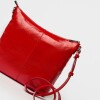 Bandolera Pocket en cuero charol arrugado Rojo