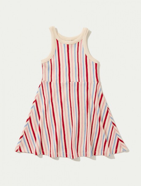 VESTIDO INFANTIL CON ESTAMPADO BEIGE