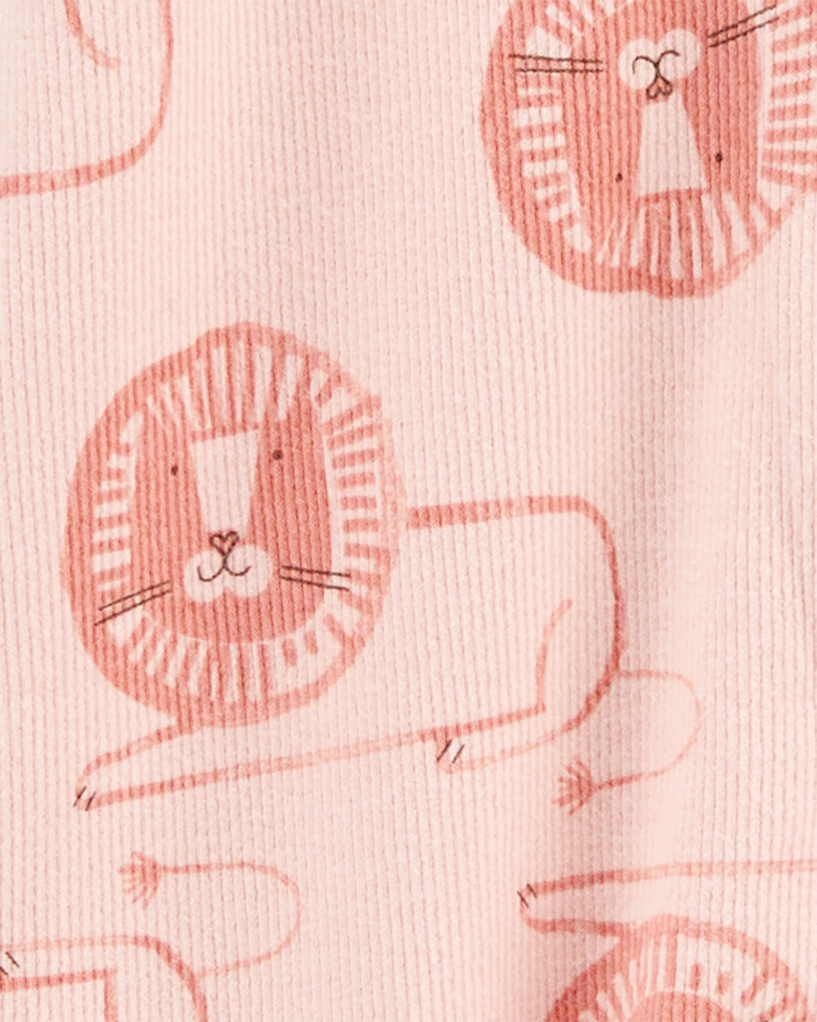 Pijama una pieza de algodón texturado, con pie, diseño león Pijama una pieza de algodón texturado, con pie, diseño león