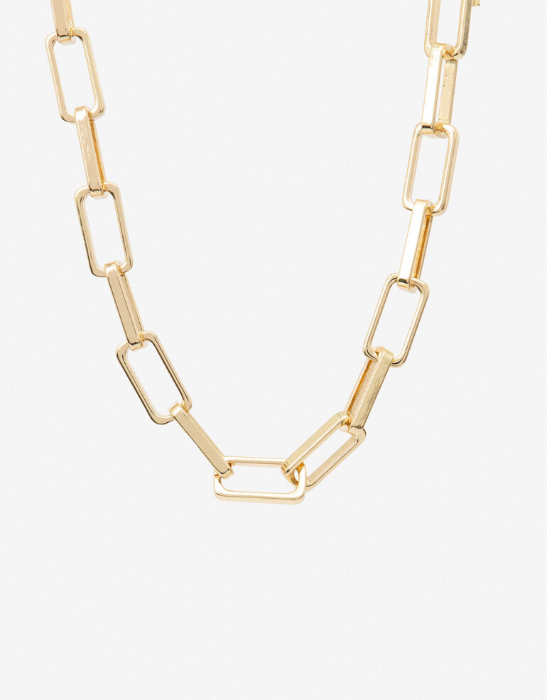 Collares Cortos Metal Collar Corto Metal Eslabones - Dorado
