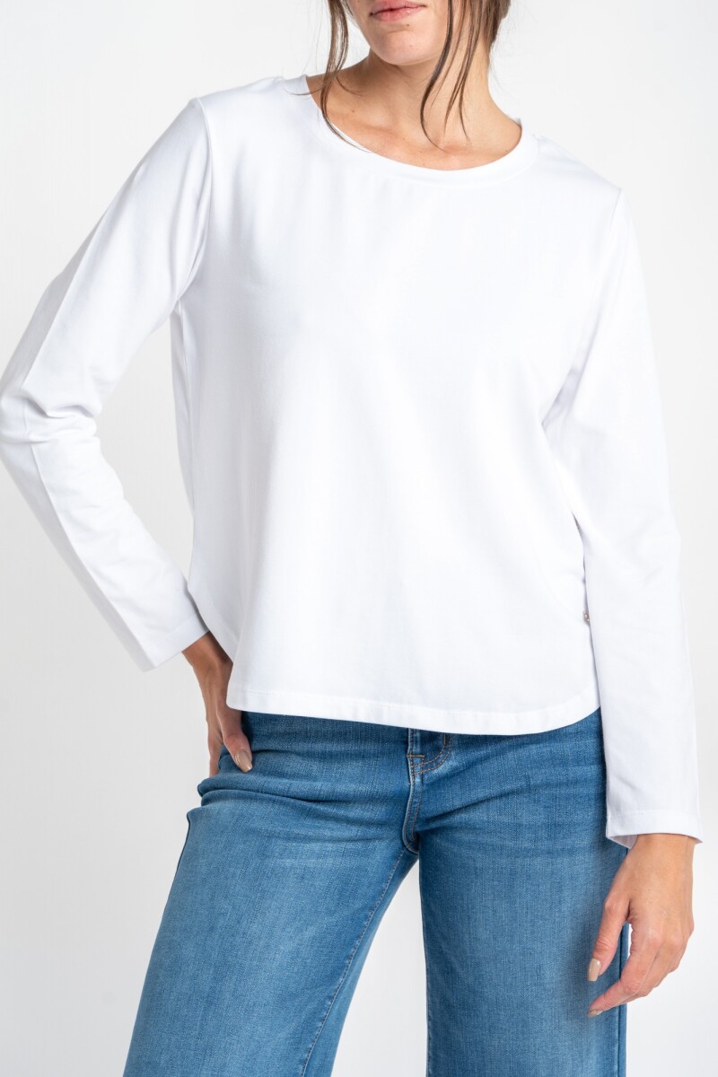 Remera Algodón Elastano Blanco