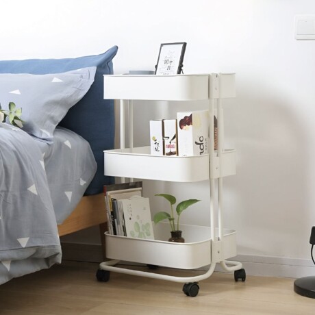 Carrito Organizador Multiuso Selecta Metálico 3 Estantes Blanco