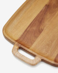 Tabla de servir grande Sardis de madera de acacia FSC 100% y ratán