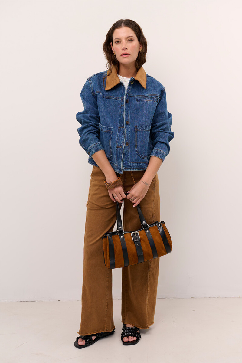 CHAQUETA JEAN CUELLO CAMEL