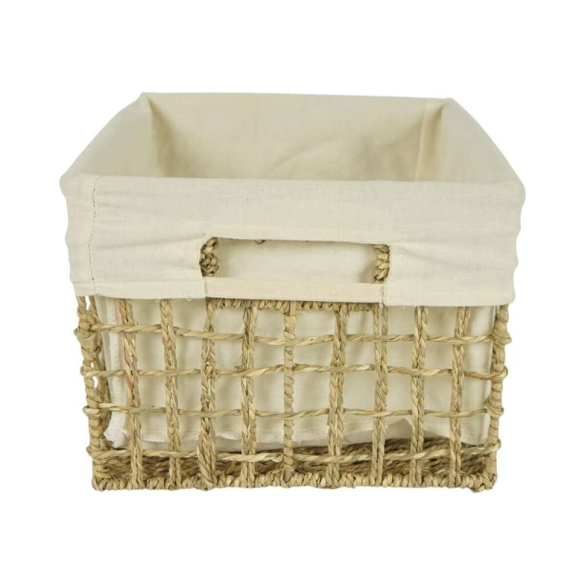 Cesto Forrado C/Tela Seagrass 30X30Xh23Cm - Natural 