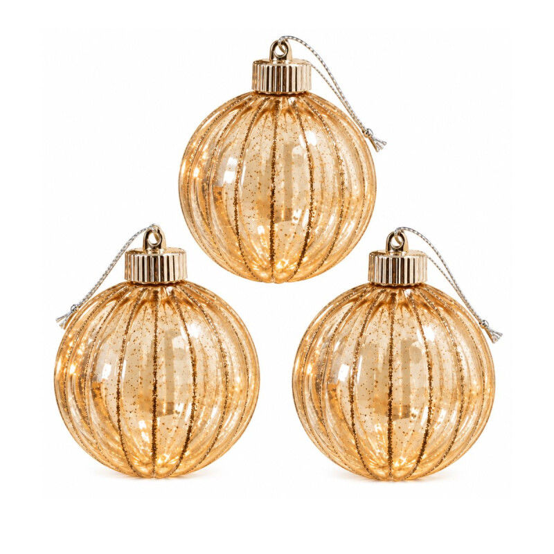 Esferas Navideñas Transparentes con detalles Brillantes x 3 Esferas Navideñas Transparentes con detalles Brillantes x 3