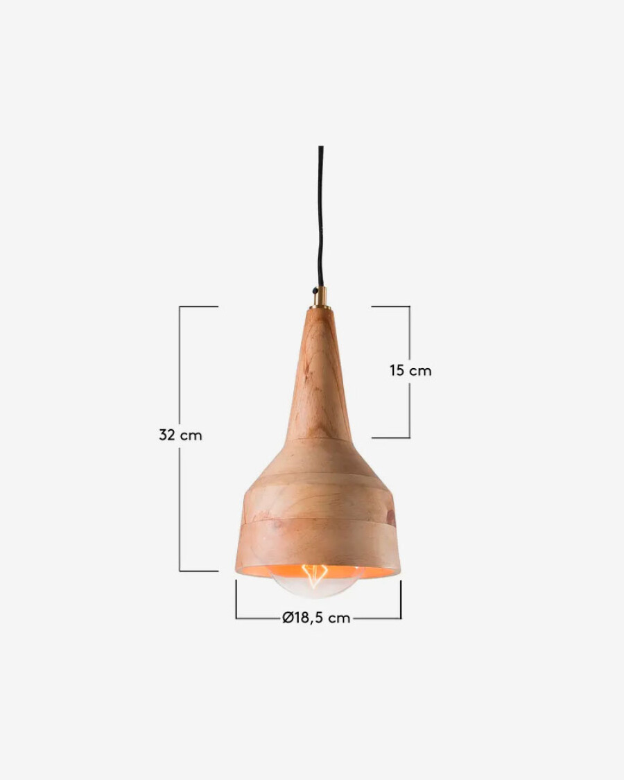 Lámpara de techo Allie de madera de pino Ø 18,5 cm Lámpara de techo Allie de madera de pino Ø 18,5 cm