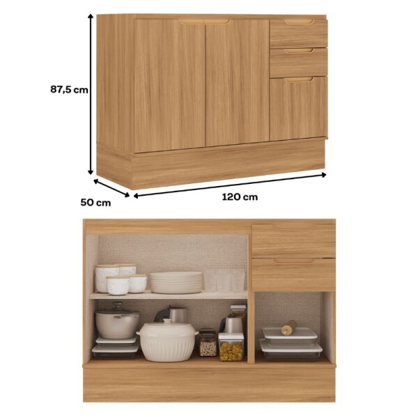 COCINA MODULADA 3.30 MT CEDRO/SALVIA - ALMA COCINA MODULADA 3.30 MT CEDRO/SALVIA - ALMA