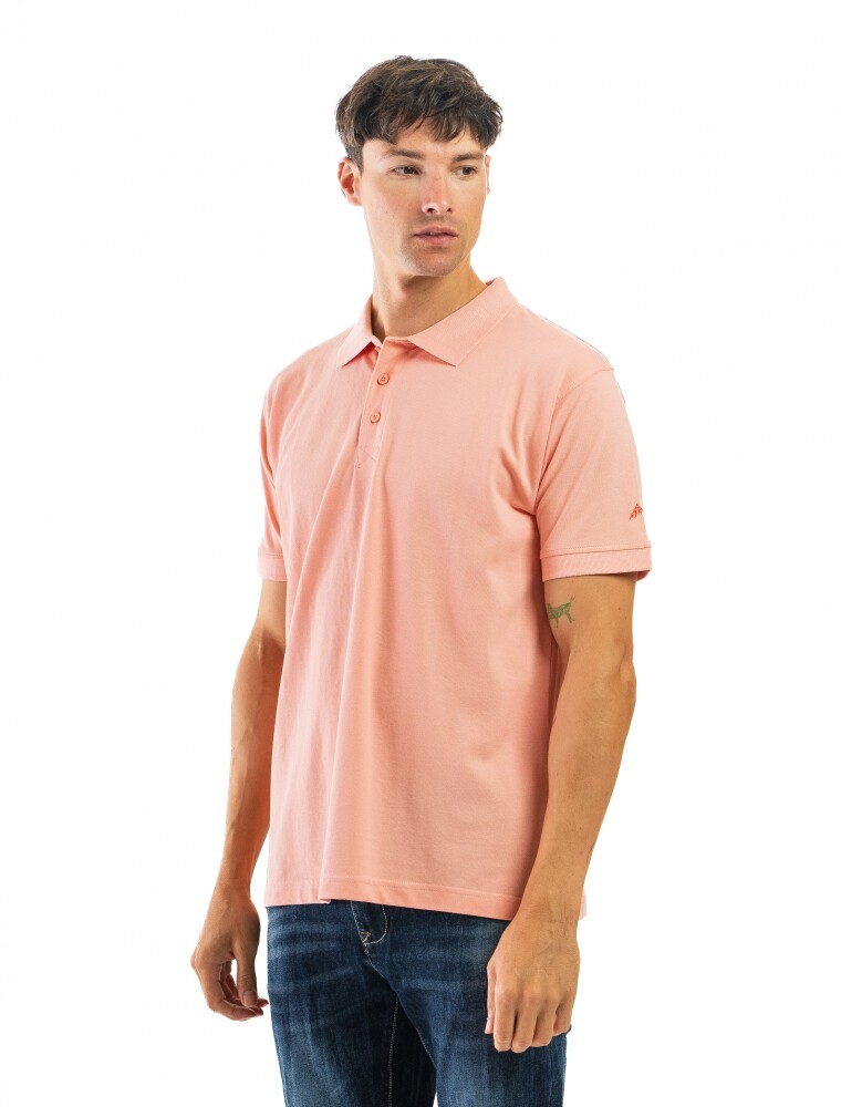 Remera Polo Algodón Coral